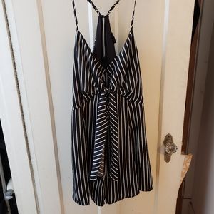 City Chic Black and White Striped Playsuit/Romper Size 16